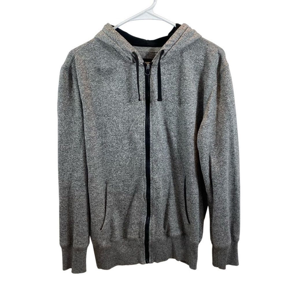 Mens OP Black and White Full Zip Hoodie Sweatshirt Medium‎